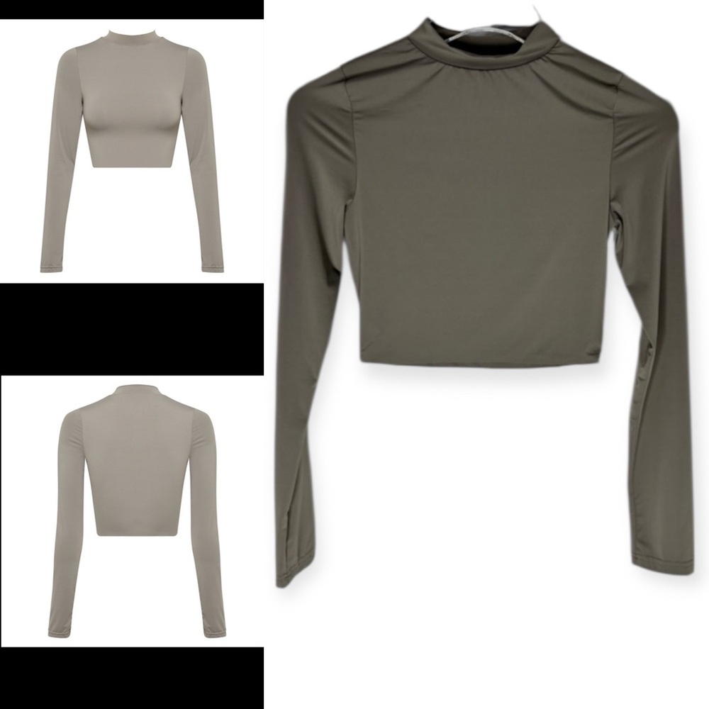 NWOT MyraSwim Gray Swimsuit Long Sleeve Top Sz S